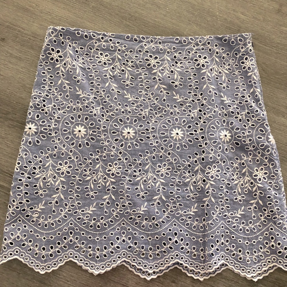 Blue Scalloped Skirt